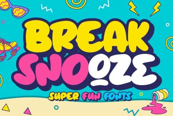 Break Snooze Font for Playful and Commercial Craft Projects