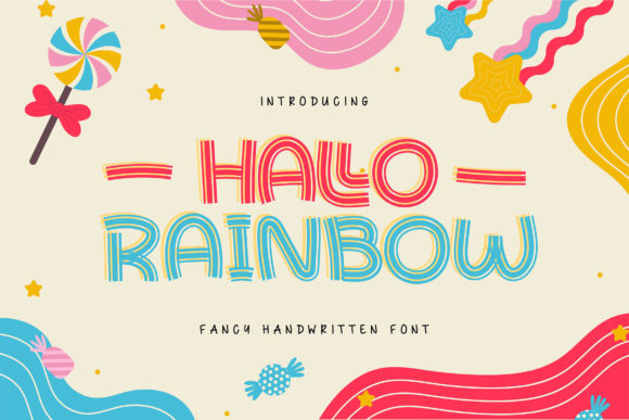 Hallo Rainbow: A Whimsical Font for Creative Makers