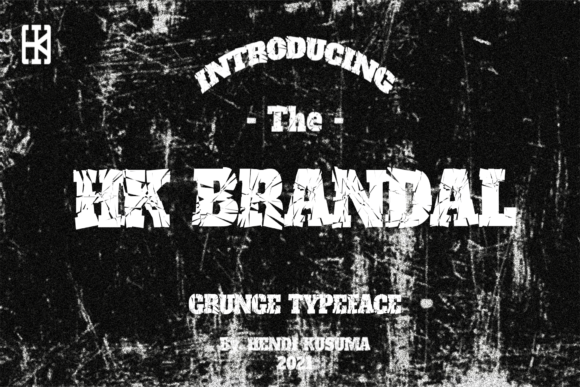 HK Brandal: A Rough Textured Display Font for Creative Makers