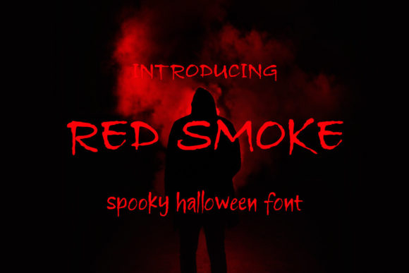 Red Smoke Font for Halloween and October Designs