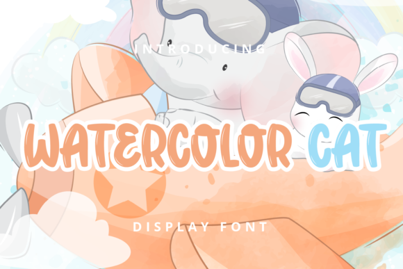 Watercolor Cat Font for Whimsical Branding and Creative Design